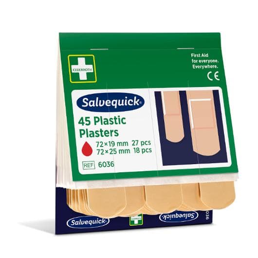 Plåster SALVEQUICK refill plast 45/fp 6st