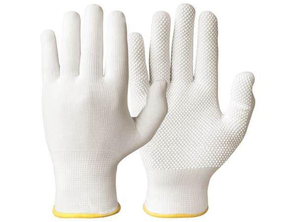 Textilhandske 0483 noppor vit 9 12st