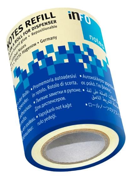 Notes rulle refill INFO 60mmx10m gul