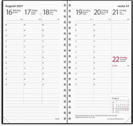 Kalender Interplano II 2027 plast svart