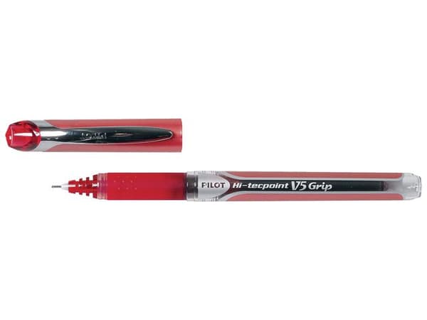 Bläckkulpenna PILOT Hi-Tec V5 Grip röd 12st