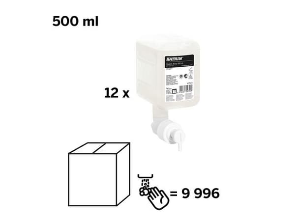 Duschtvål KATRIN Head & Body 500ml 12st