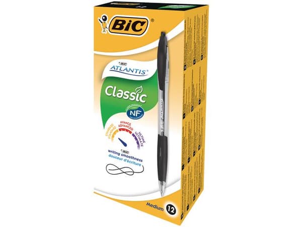 Kulpenna BIC Atlantis Classic 1,0 svart 12st
