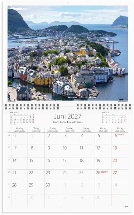 Väggkalender Scandinavia 2027