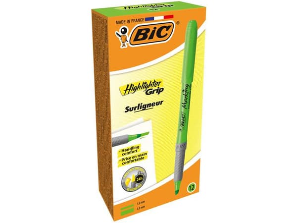 Överstrykningspenna BIC Grip Grön 12st