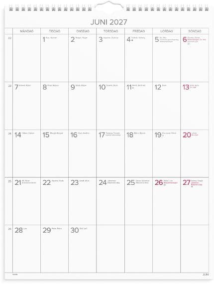 Väggkalender Stora Månadskalendern 2027