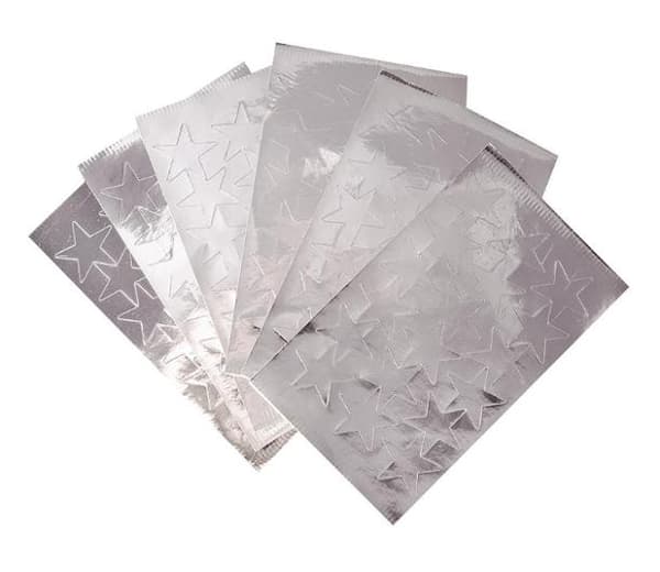 Stickers stjärnor silver 25mm 108/fp
