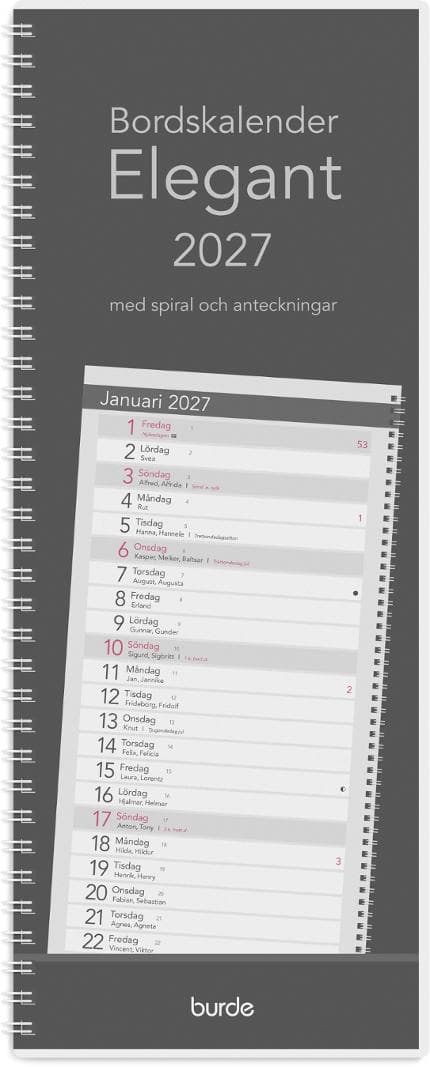 Bordskalender Elegant 2027 spiral