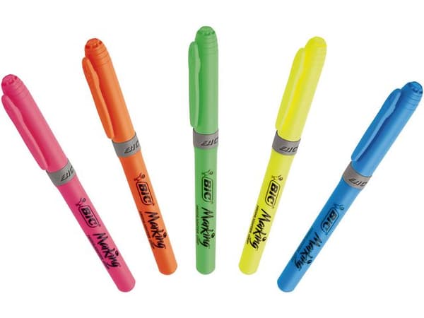 Överstrykningspenna BIC Grip Gul 12st