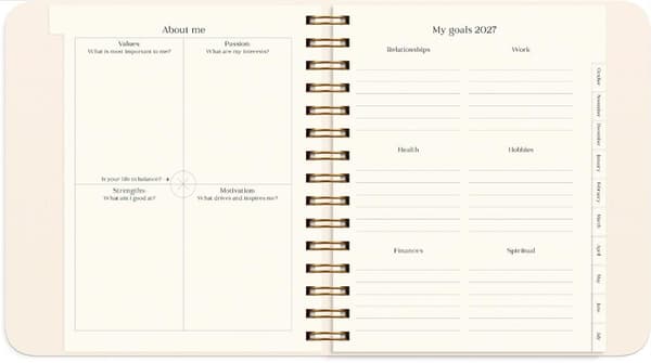 Life Planner Delicate Flowers 2027