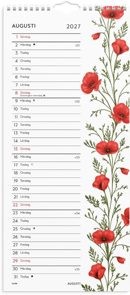 Väggkalender Lilla Blomsterkal 2027