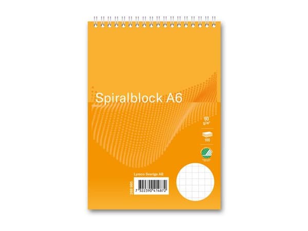 Spiralblock FORMAT A6 60g 100bl rut 10st