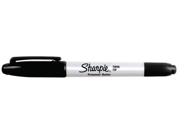 Märkpenna SHARPIE Twin Tip svart 12/fp
