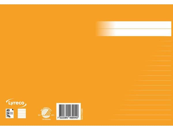 Skrivhäfte A5 linjerat 8,5mm orange 25st