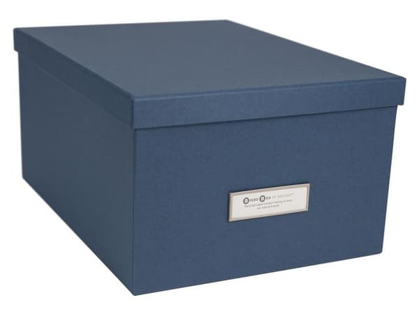 Förvaringsbox m.lock kartong Blå