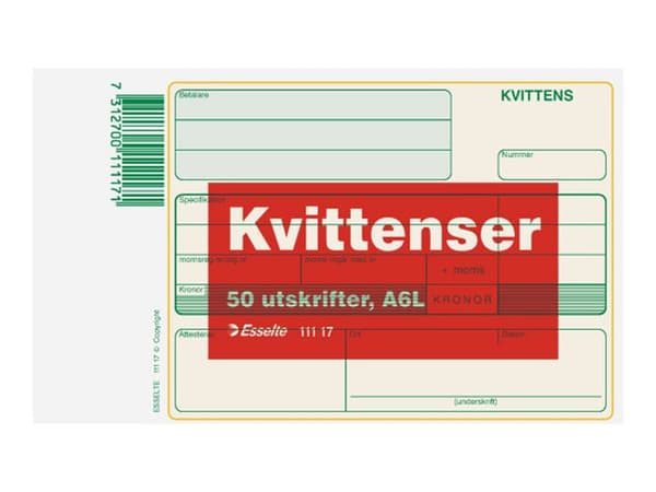Blankett kvittens A6L 50 blad 10st