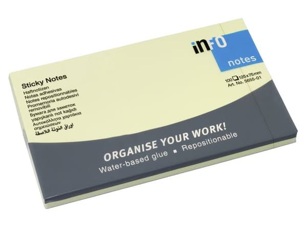 Notes INFO NOTES 75x125mm gul 12st