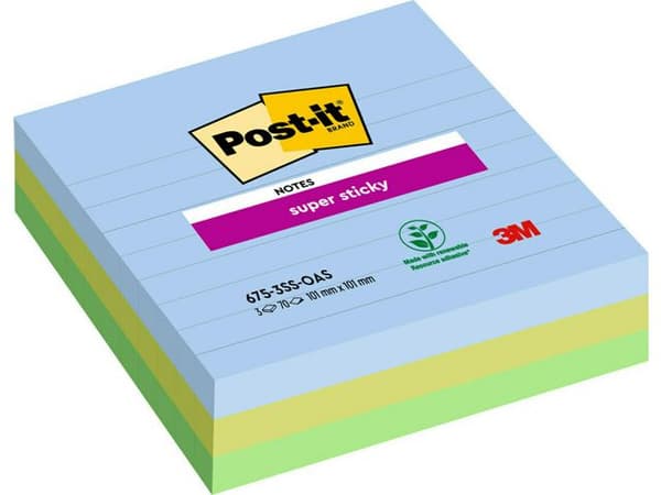 Notes POST-IT SS Oasis 101x101 3/fp