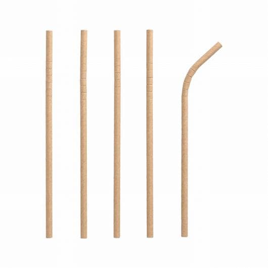 Sugrör PURE papp böjbar 20cm brun 100/fp
