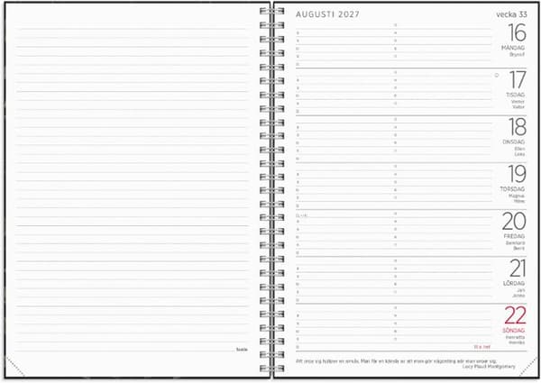 Stor Veckokalender Eco Line 2027