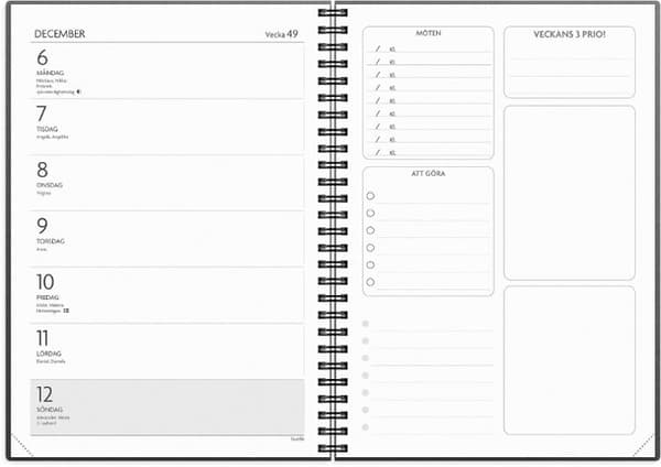 Kalender Få det gjort 2027 svart