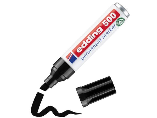 Märkpenna EDDING permanent 500 svart 10st
