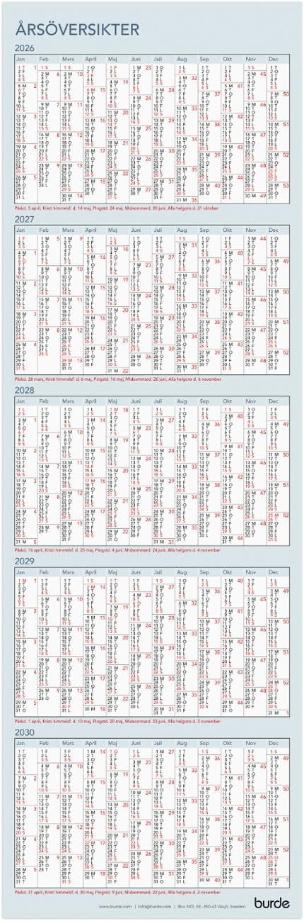 Bordskalender Årsblad 2027