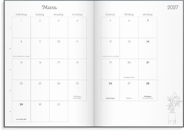 Kalender Doodle 2027 inbunden