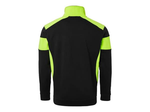 Sweatshirt halfzip 222 sv/fluor. gul 4XL