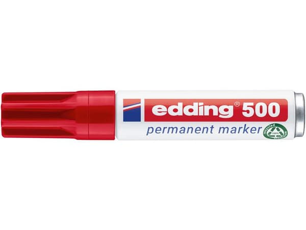 Märkpenna EDDING permanent 500 röd 10st