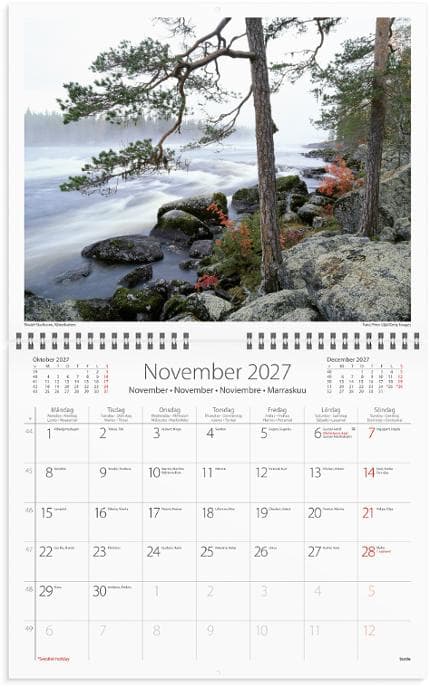 Väggkalender Vår vackra skog 2027