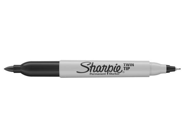 Märkpenna SHARPIE Twin Tip svart 12/fp