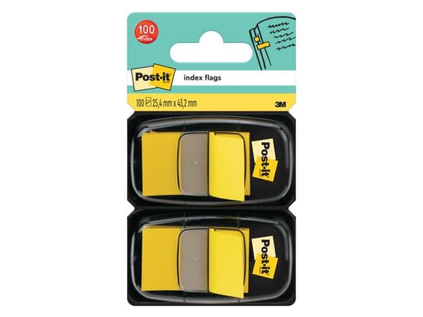 Index POST-IT 25,4x43,2mm gul 100/fp 6st