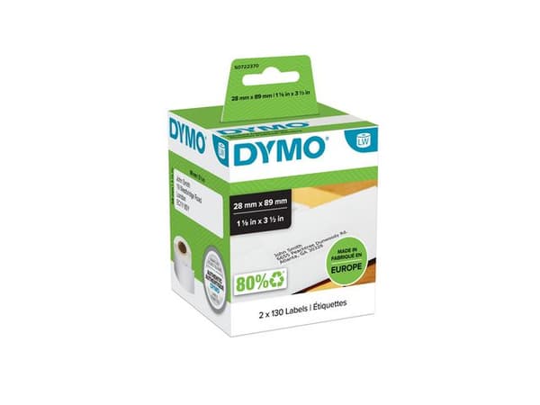 Etikett DYMO LW 28x89mm 2rl/fp