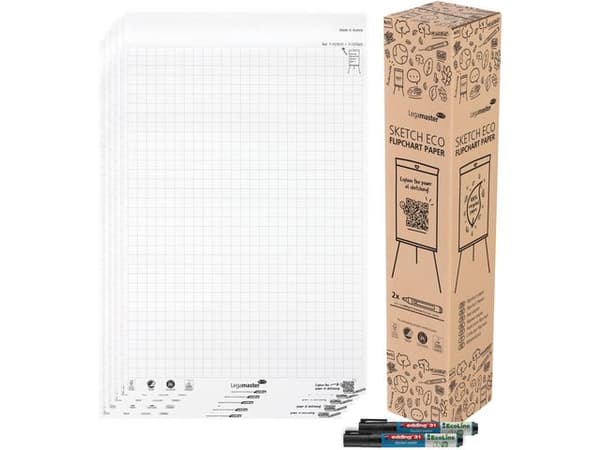 Blädderblock Sketch Eco rutigt 2x50st