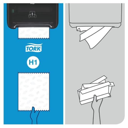 Handduk TORK Adv H1 blå 6/fp