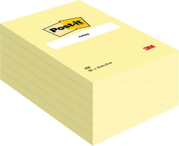 Notes POST-IT 102x152mm gul 6st