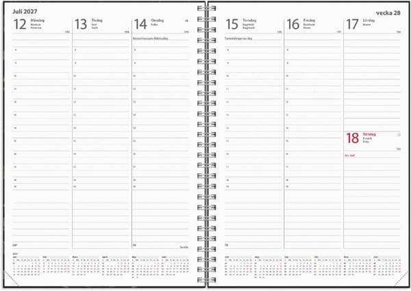 Kalender Weekly A5 Eco Line 2027