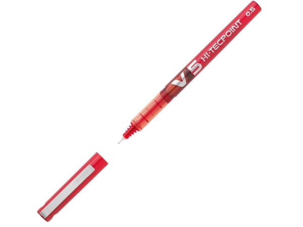 Bläckkulpenna PILOT Hi-Tec V5 0,5 röd 12st