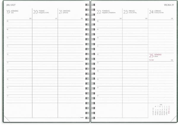 Kalender Study Twist A5 grön 26/27