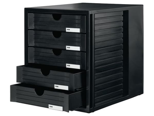 Blankettbox HAN 5 lådor svart