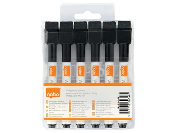 Whiteboardpenna NOBO svart 6st