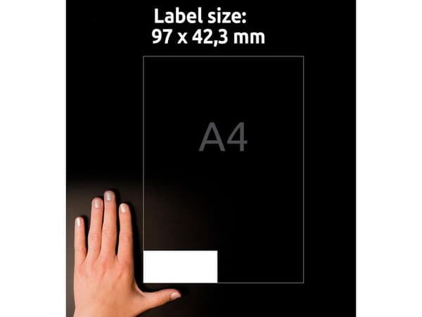 Etikett AVERY 97x42,3mm 1200/fp
