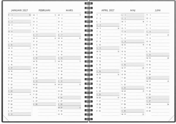 Kalender Få det gjort 2027 svart