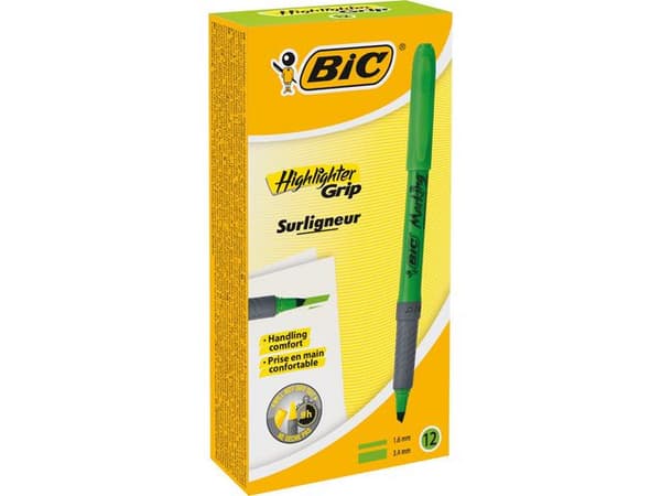 Överstrykningspenna BIC Grip Grön 12st