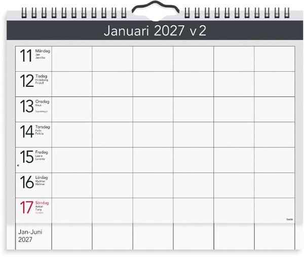 Väggkalender Väggagenda 2027 A4
