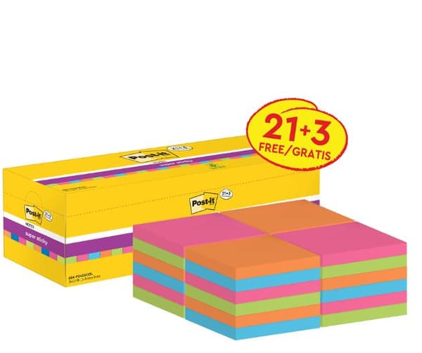 Notes POST-IT SS Värdepack 76x76mm 24/fp