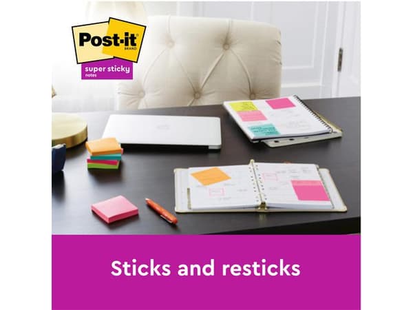 Notes POST-IT SS 76x76mm re sort.f 18/fp