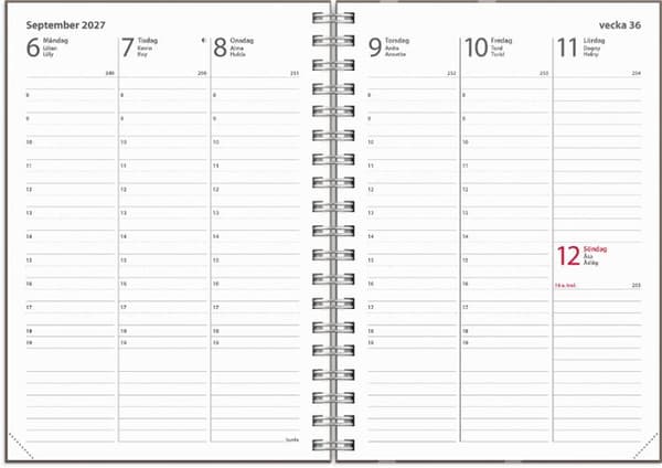 Kalender Weekly A6 Story 2027 brun