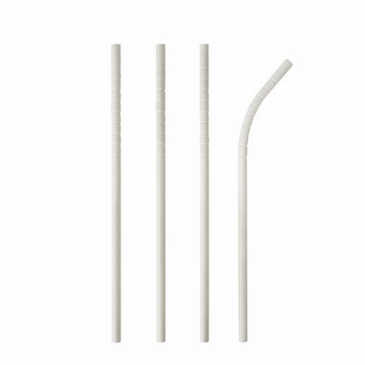 Sugrör PURE papp böjbar 20cm vit 100/fp